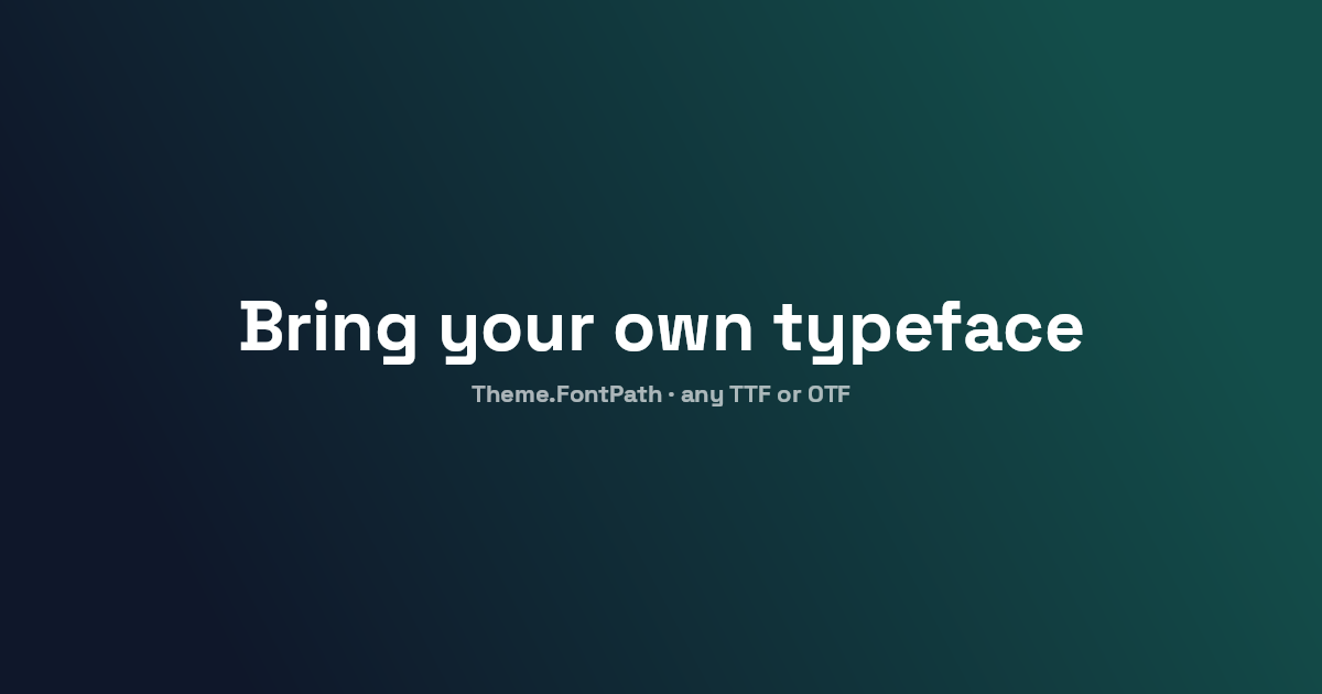A card set in Space Grotesk loaded from a bundled font file